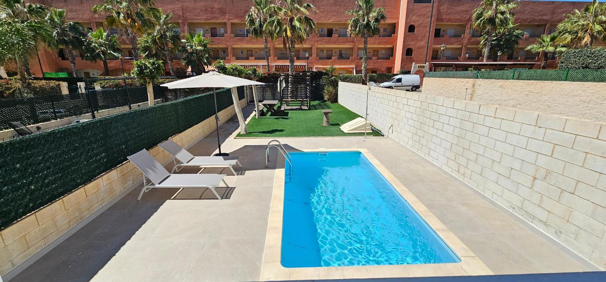 Homes Of Spain, Apartamentos Paraiso Vera Playa, Fatu Hiva, Bajo A Con Piscina Privada En Jardin Privado, Primera Linea De Playa, Wifi Eksteriør billede