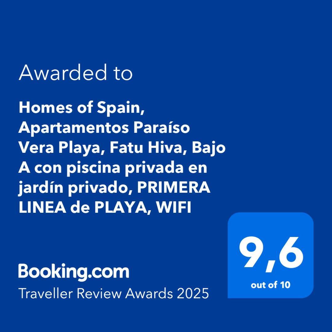 Homes Of Spain, Apartamentos Paraiso Vera Playa, Fatu Hiva, Bajo A Con Piscina Privada En Jardin Privado, Primera Linea De Playa, Wifi Eksteriør billede